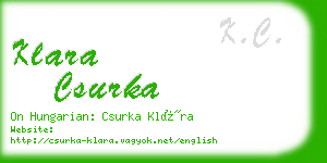 klara csurka business card